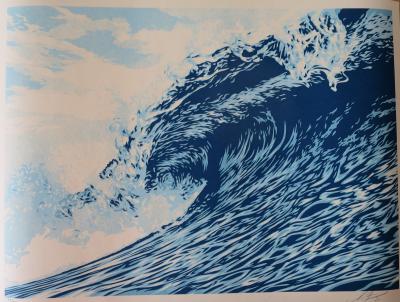 Shepard FAIREY (Obey) - Wave of Distress (Blue), 2021 - Sérigraphie signée au crayon 2