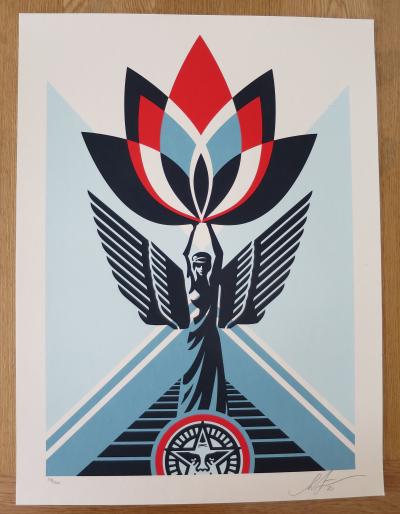 Shepard FAIREY (Obey) - Lotus Angel - Sérigraphie signée au crayon 2