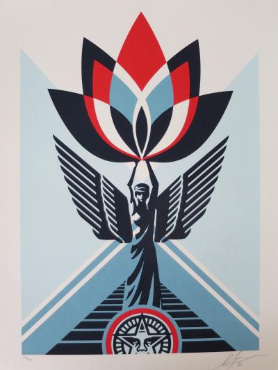 Shepard FAIREY (Obey) - Lotus Angel - Sérigraphie signée au crayon 2