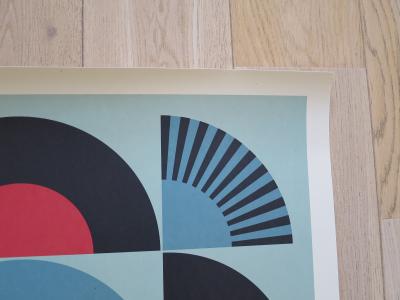 Shepard FAIREY (Obey) - GEOMETRIC DOVE Black, 2021 - Sérigraphie signée au crayon 2