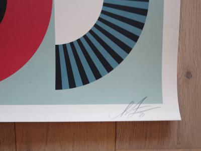Shepard FAIREY (Obey) - GEOMETRIC DOVE Red, 2021 - Sérigraphie signée au crayon 2