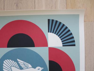 Shepard FAIREY (Obey) - GEOMETRIC DOVE Red, 2021 - Sérigraphie signée au crayon 2