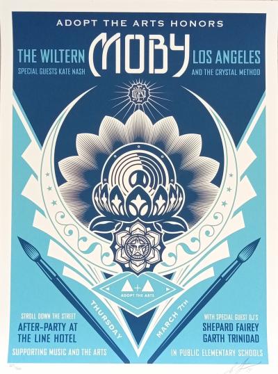 Shepard FAIREY (Obey) - Adopts The Art Lotus 2019 - Sérigraphie signée au crayon 2