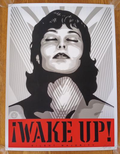 Shepard FAIREY (Obey) - Wake Up White, 2017 - Sérigraphie signée au crayon 2