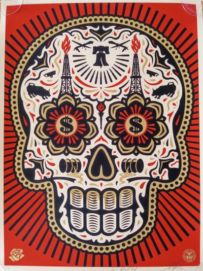 Shepard FAIREY (Obey) - Power and Glory Day of the Dead Skull, 2014 - Sérigraphie signée au crayon 2
