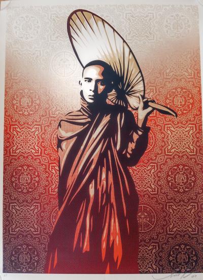 Shepard FAIREY (Obey) - Burmese Monk, 2009 - Sérigraphie signée au crayon 2