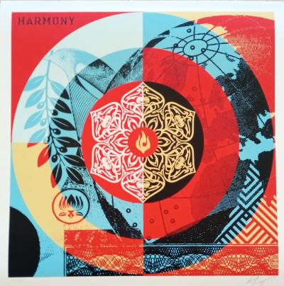 Shepard FAIREY (Obey) - Constructivist Banner Black - Sérigraphie signée au crayon 2