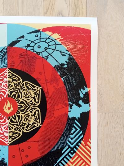 Shepard FAIREY (Obey) - Constructivist Banner Black - Sérigraphie signée au crayon 2