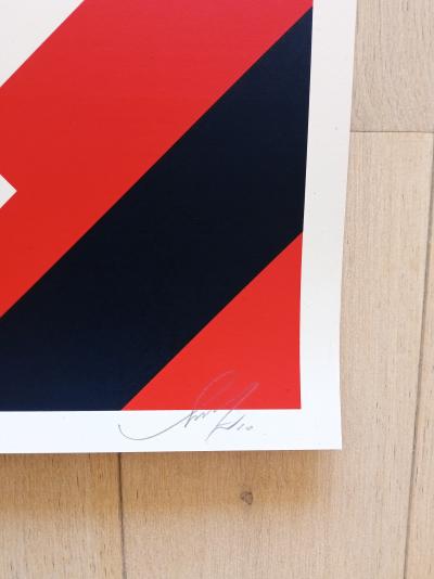 Shepard FAIREY (Obey) - Constructivist Banner Black - Sérigraphie signée au crayon 2