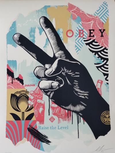 Shepard FAIREY (Obey) - Raise The Level (Peace) - Sérigraphie signée au crayon 2