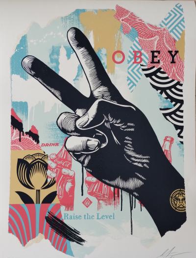 Shepard FAIREY (Obey) - Raise The Level (Peace) - Sérigraphie signée au crayon 2