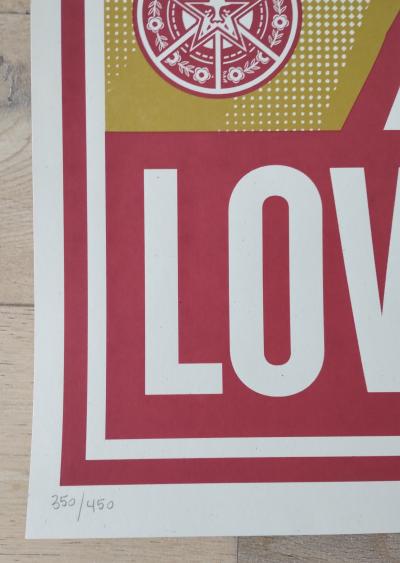 Shepard FAIREY (Obey) - Love Unites 2008 - Sérigraphie signée au crayon 2