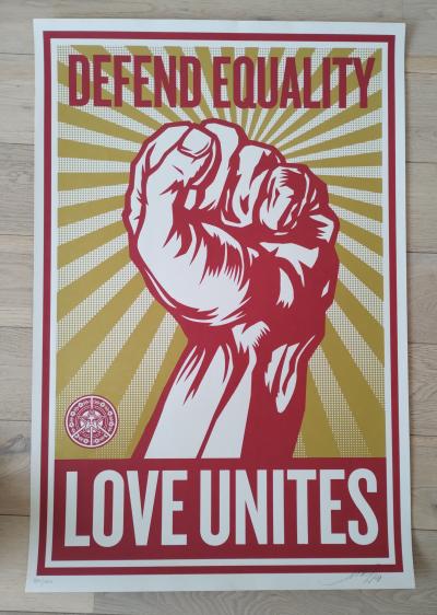 Shepard FAIREY (Obey) - Love Unites 2008 - Sérigraphie signée au crayon 2