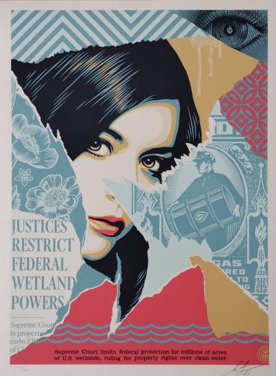 Shepard FAIREY (Obey) - Wetland Powers 2023 - Sérigraphie signée au crayon 2