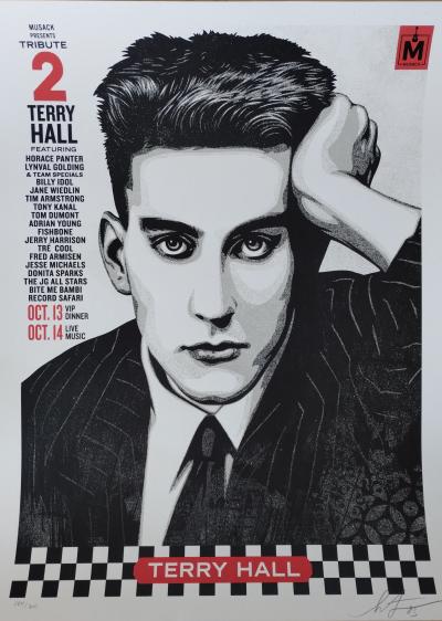 Shepard FAIREY (Obey) - MUSACK Terry Hall Tribute  - Sérigraphie signée au crayon 2