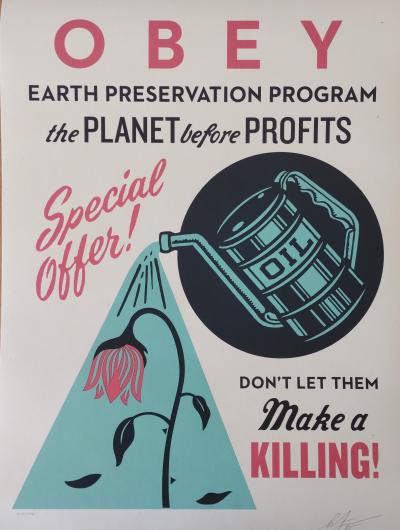 Shepard Fairey (Obey Giant) -Earth Preservation 2025 - Sérigraphie, signée numérotée 2