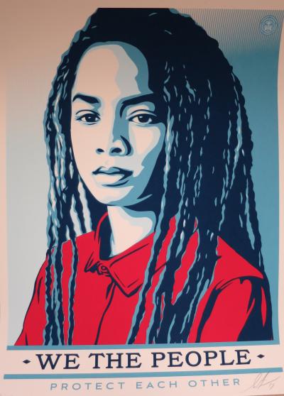 Shepard FAIREY (Obey) -  We The People Protect Each Other, 2017 - Sérigraphie signée 2