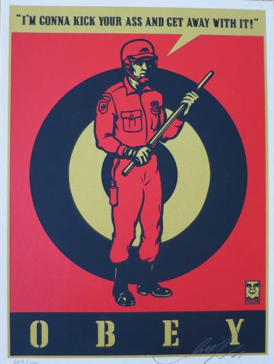 Shepard FAIREY (Obey) -  Riot Cop, 2009 - Sérigraphie signée au crayon 2