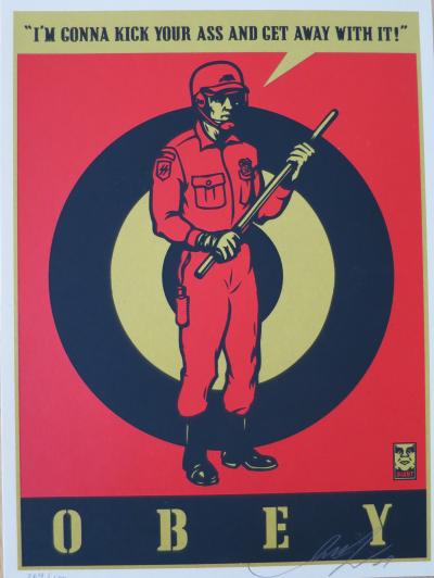 Shepard FAIREY (Obey) -  Riot Cop, 2009 - Sérigraphie signée au crayon 2