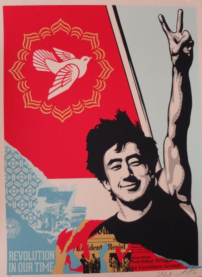 Shepard FAIREY (Obey) - Revolution in our time, 2020 - Sérigraphie signée au crayon 2