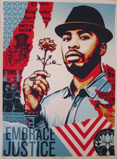 Shepard FAIREY (Obey) - Embrace Justice, 2018, Sérigraphie signée et numérotée 2