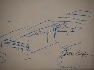 Jean DUFY - Espagne, Grenade, vue sur la vieille ville - Dessin original 2