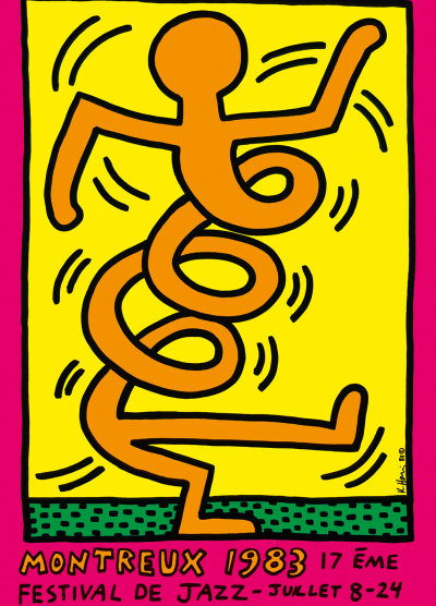 Keith HARING - Montreux Jazz Festival (orange), 1983 - Sérigraphie 2