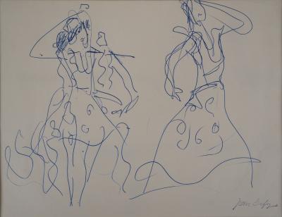 Jean Dufy : Espagne, Les danseuses de Flamenco - Dessin original 2