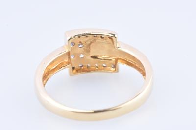 Bague Ceinture en or jaune 18 carats composée de 16 diamants taille brillant 2