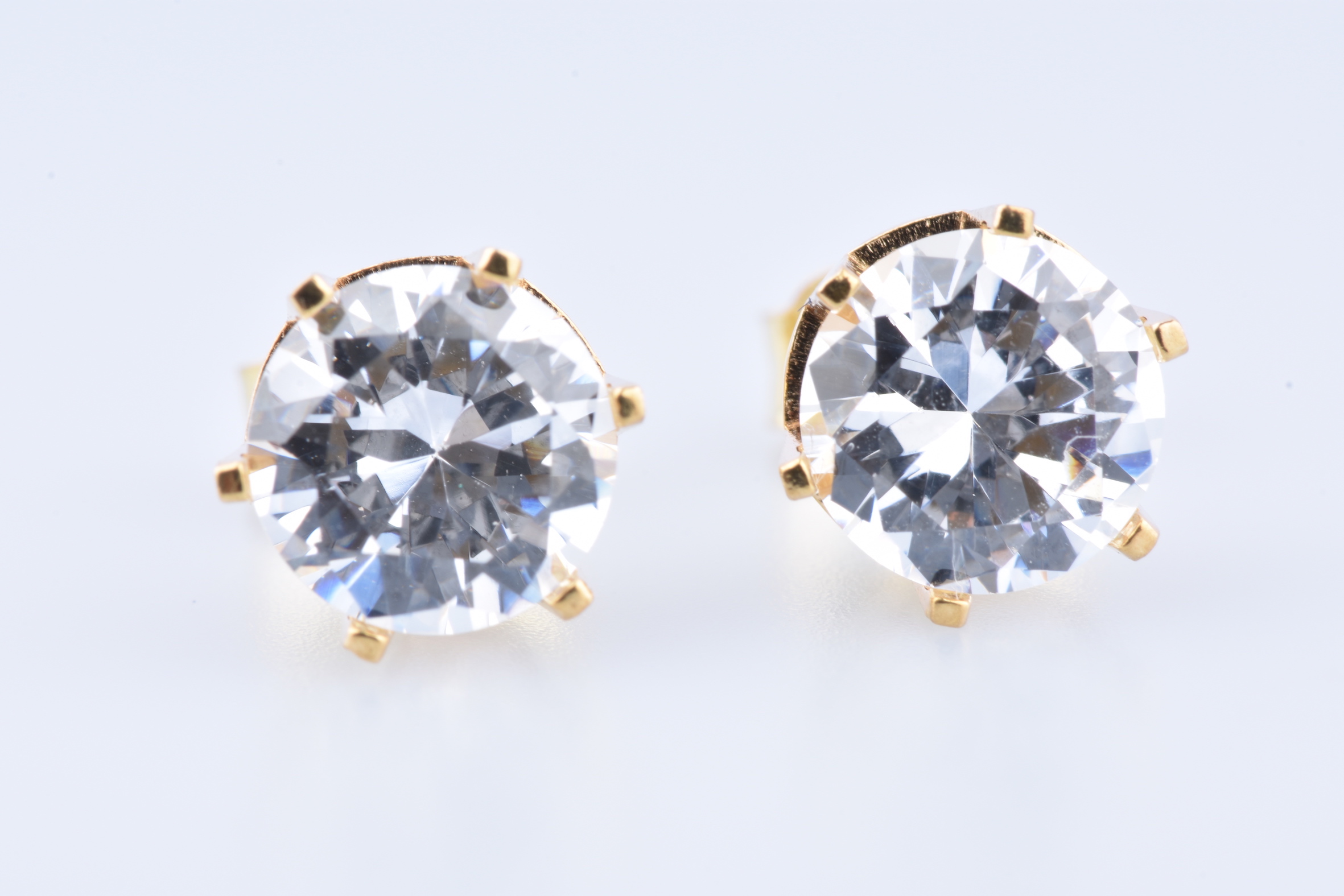 Boucles D'oreilles à Tige En Argent Sterling 925 Avec Oxyde De Zirconium - Diamètre De 2 à 12 Mm Au Choix, Couleur Blanc/transparent, Livrées Avec Pochette Cadeau