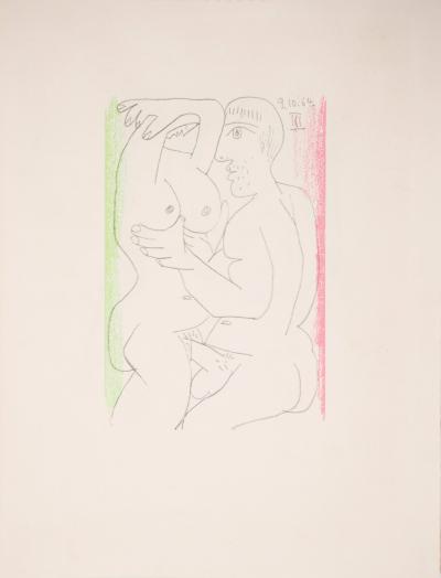 Pablo PICASSO (d’après) : L’étreinte, 1964 - Lithographie 2