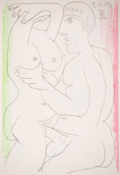 Pablo PICASSO (d’après) : L’étreinte, 1964 - Lithographie 2