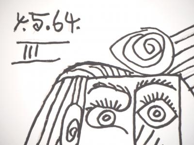 Pablo PICASSO (d’après) : Portrait cubiste, Lithographie, 1970 2