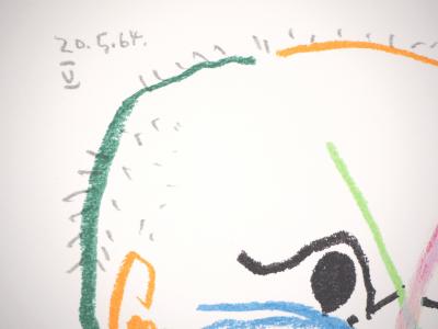 Pablo PICASSO (d’après) : Autoportrait à la cigarette - Lithographie, 1970 2