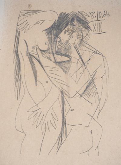 Pablo PICASSO (d’après) : Couple cubiste - Lithographie, 1970 2