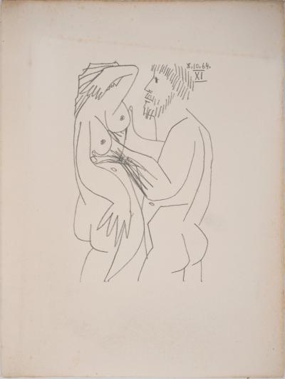 Pablo PICASSO (d’après) : Les amants - Lithographie, 1970 2