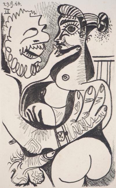 Pablo PICASSO (d’après) : Scène érotique - Lithographie, 1970 2