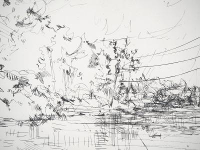 Yves- Jean COMMERE : Vue sur le lac - Gravure originale signée 2