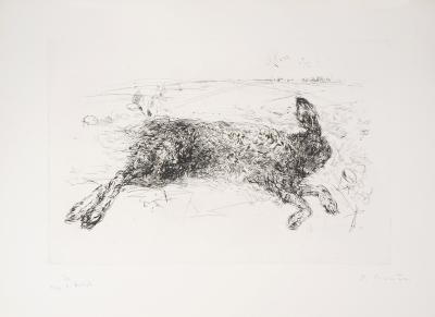 Yves Jean COMMERE : Lièvre - Gravure originale signée 2