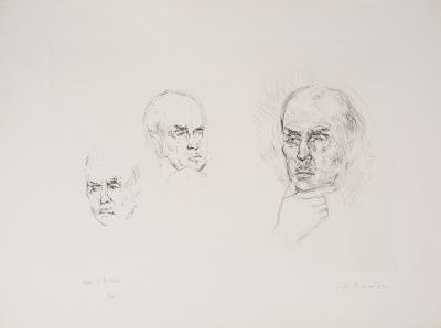 Yves- Jean COMMERE : Trois visages - Gravure originale signée 2