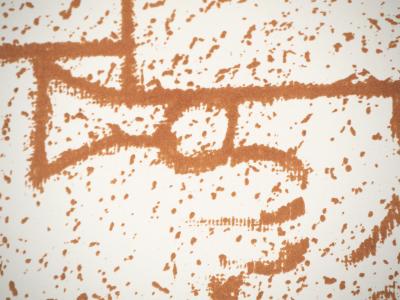 Lithographie à motif Précolombien : Totem masqué 2