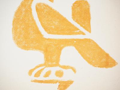 Lithographie à motif Précolombien : Oiseau du soleil 2
