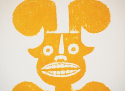 Lithographie à motif Précolombien : Totem à grandes oreilles 2