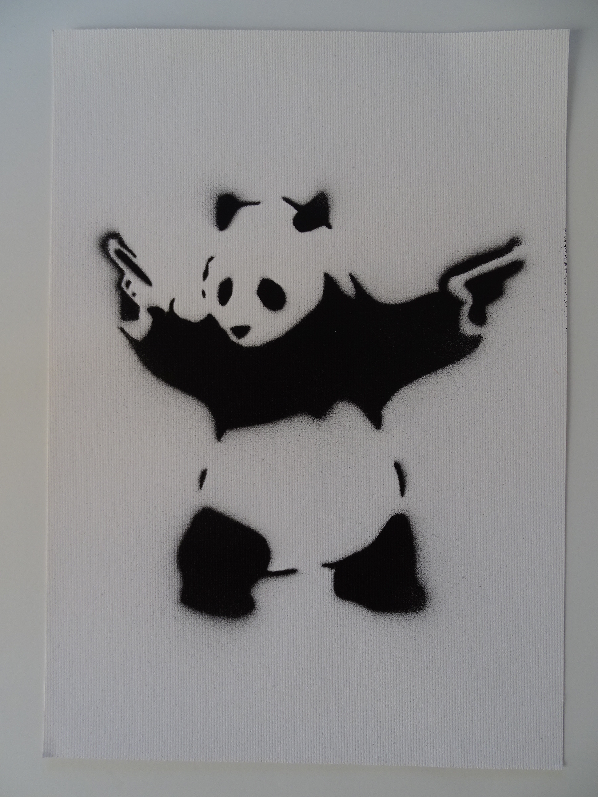 banksy after spray paint stencil on canvas original spray paint stencil art