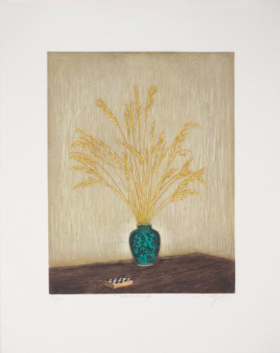 Jacques Joachim Jean RIGAL : Nature morte aux épis - Gravure originale signée 2