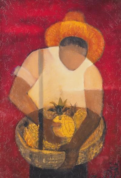 Louis TOFFOLI : Brésil, Marchand d’ananas - Huile sur toile Signée 2