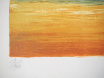 Fred ZELLER : Une plage abandonnée - Lithographie originale signée 2