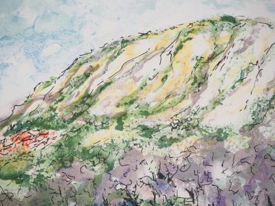Urbain HUCHET : Villages dans les Alpilles - Lithographie originale signée 2