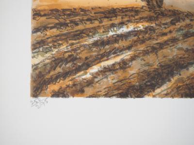 Aimé Daniel STEINLEN : Fauconnier près du moulin - Lithographie originale signée 2