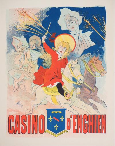 Jules CHERET - Jeunes cavalières (Casino d’Enghien) - Lithographie originale signée, 1897 2